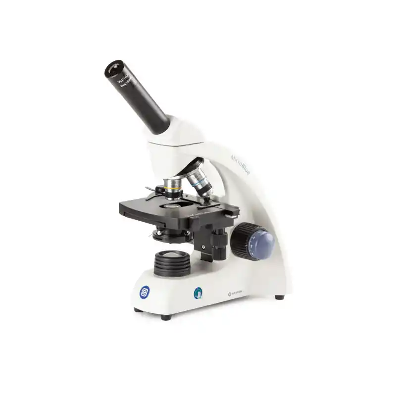 Euromex Microscope MicroBlue, MB.1651, mono, DIN 160, achro, 40x-600x, 10x/18, Dl, rechargeable battery, LED, 1W