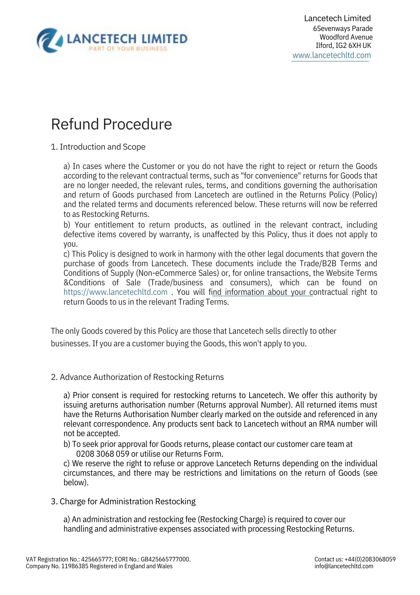 Refund Procedure